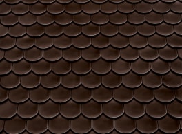 Керамическая рядовая черепица Braas Опал, глазурь, тик, 380x180 мм