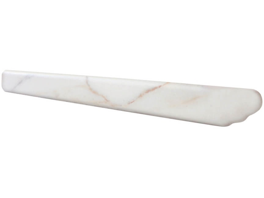 Клинкерная накладка на флорентийскую ступень лев./прав. Exagres Marbles Calacatta remate peld fior 33x3, 330x30x7.5 мм - фото 1