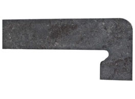Клинкерный плинтус флорентийской ступени цельный Exagres Metalica Basalt zanquin fior, 395x175x7.5 мм
