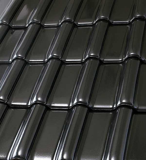 Керамическая черепица Roben FLANDERNplus schwarz-matt, 456х299 мм