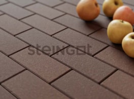Тротуарная плитка Steingot Прямоугольник Темно-коричневый 40 (верхний прокрас, минифаска), 200x100x40