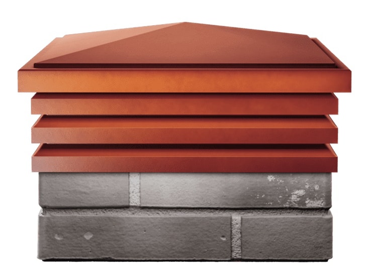 Колпак на столб забора ZKING Bona 385x385 с посадкой на 1,5 кирпича, красный - фото 3