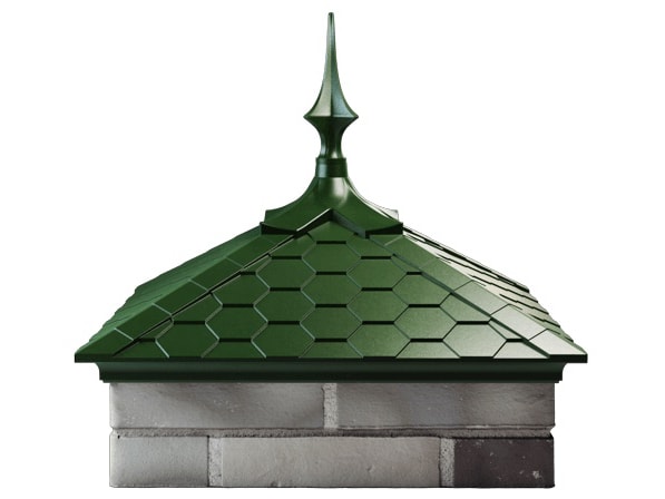 Колпак на столб забора ZKING Everest 535x535 с посадкой на 2 кирпича с пикой, зеленый - фото 3