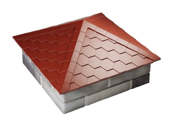 Колпак на столб забора ZKING Everest 535x535 с посадкой на 2 кирпича, красный - фото 4