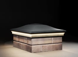 Колпак на столб забора ZKING Monblan 385x515 с посадкой на 2x1,5 кирпича с LED подсветкой, черный